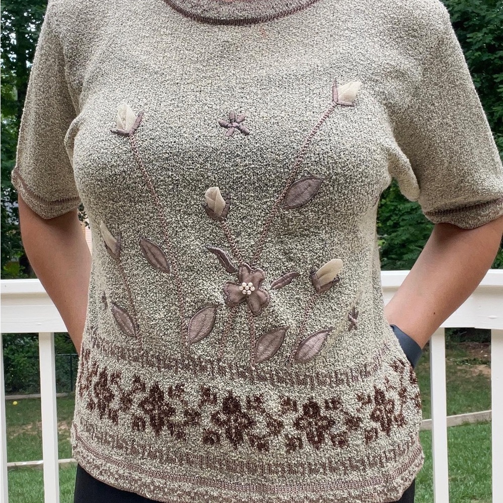 Floral Soft-toned Cottagecore Sweater Top